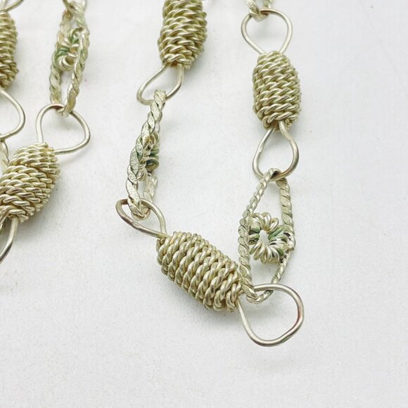 Vintage Gold Tone Chain Necklace with Oval Beads - Picture 4 of 8